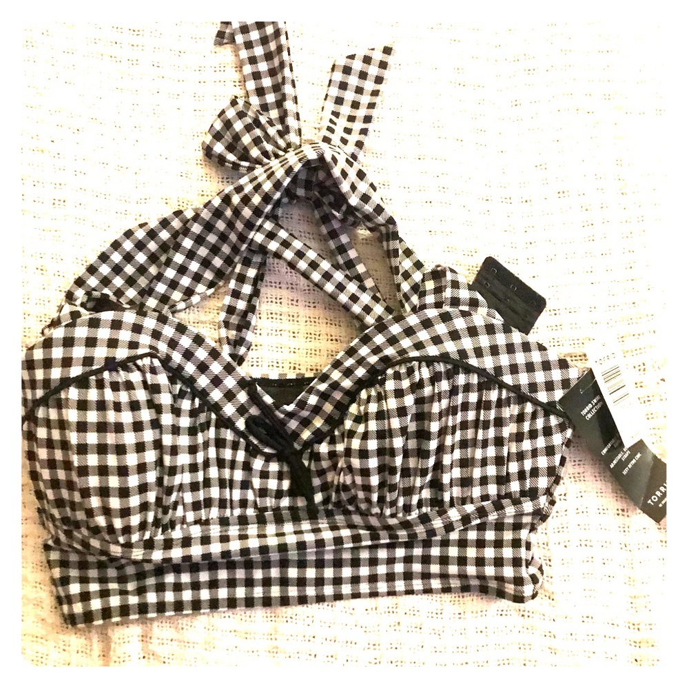 Torrid size 00/12 gingham bikini top